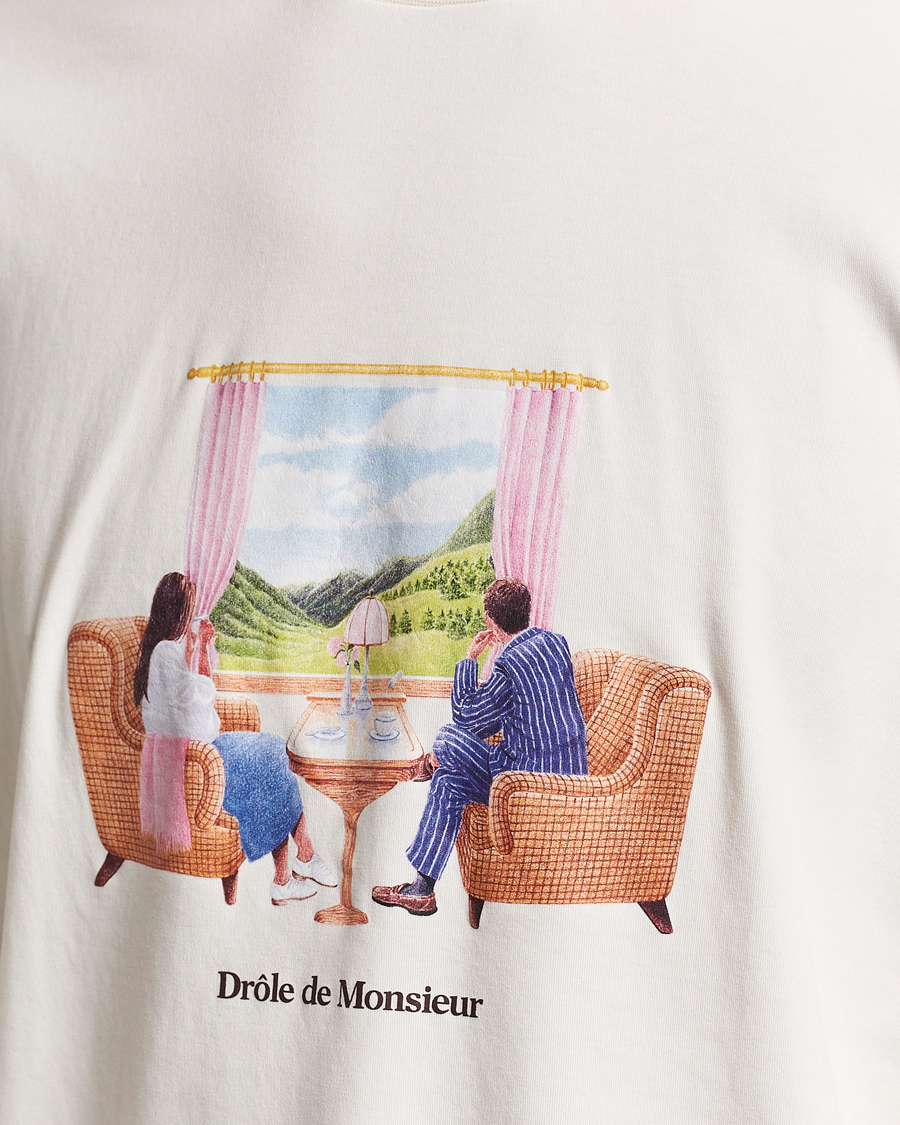 Uomini | T-shirt | Drôle de Monsieur | Voyage T-Shirt Cream
