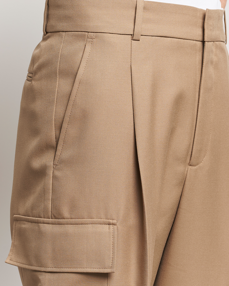 Uomini | Pantaloni | Drôle de Monsieur | Flannel Cargo Pants Beige