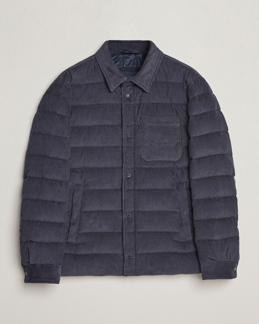 Uomini | Giacche | Herno | Corduroy Shirt Jacket Navy
