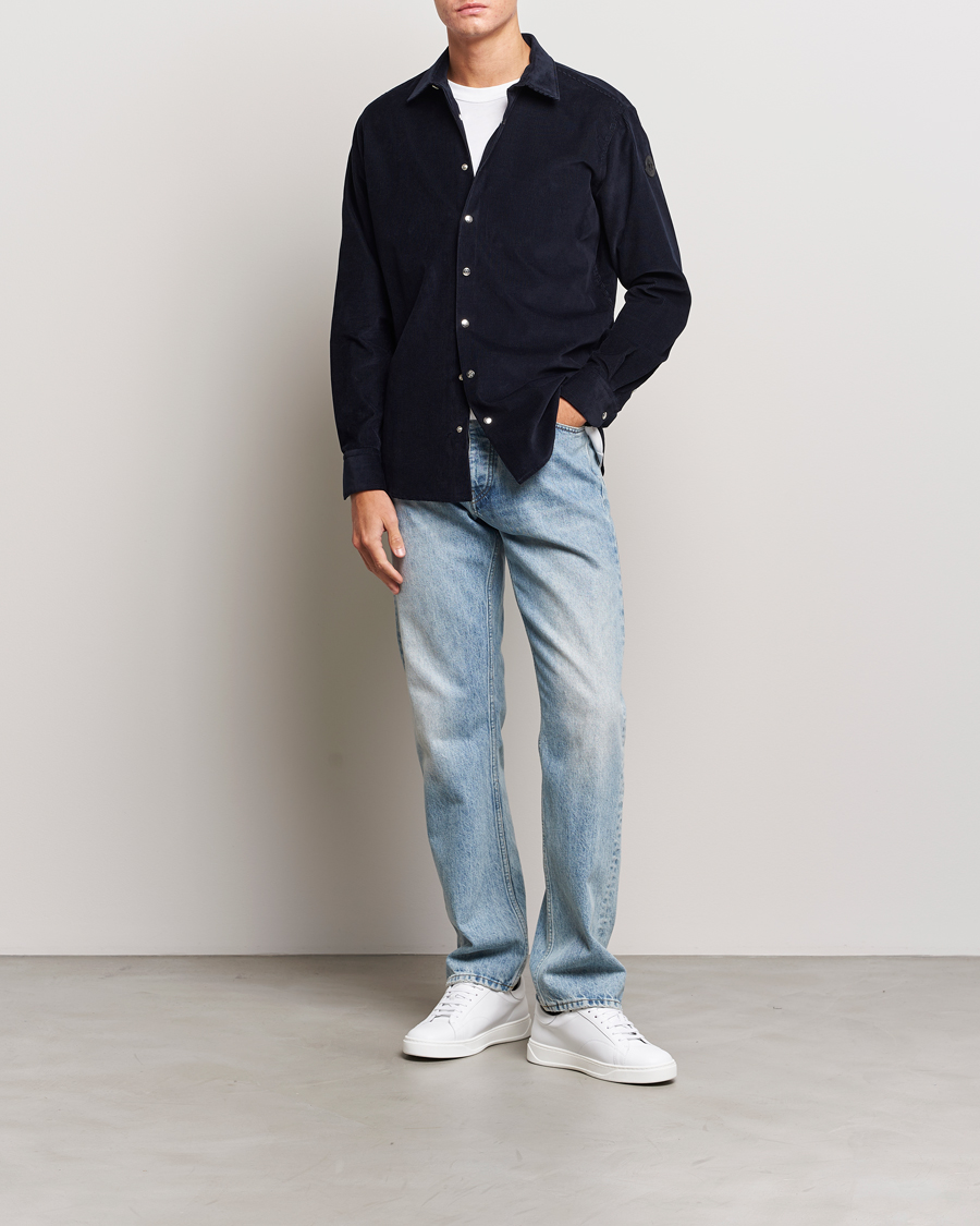 Uomini | Camicie | Moncler | Corduroy Casual Shirt Navy
