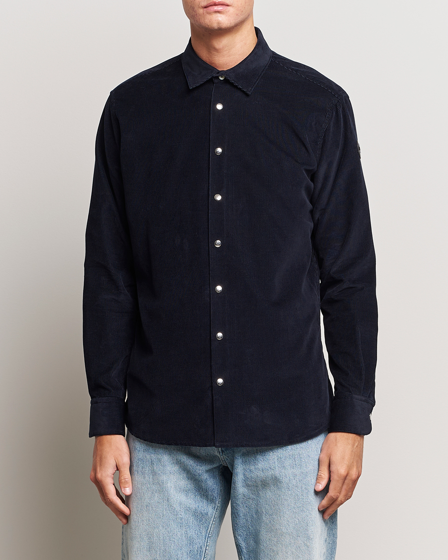 Uomini | Camicie | Moncler | Corduroy Casual Shirt Navy