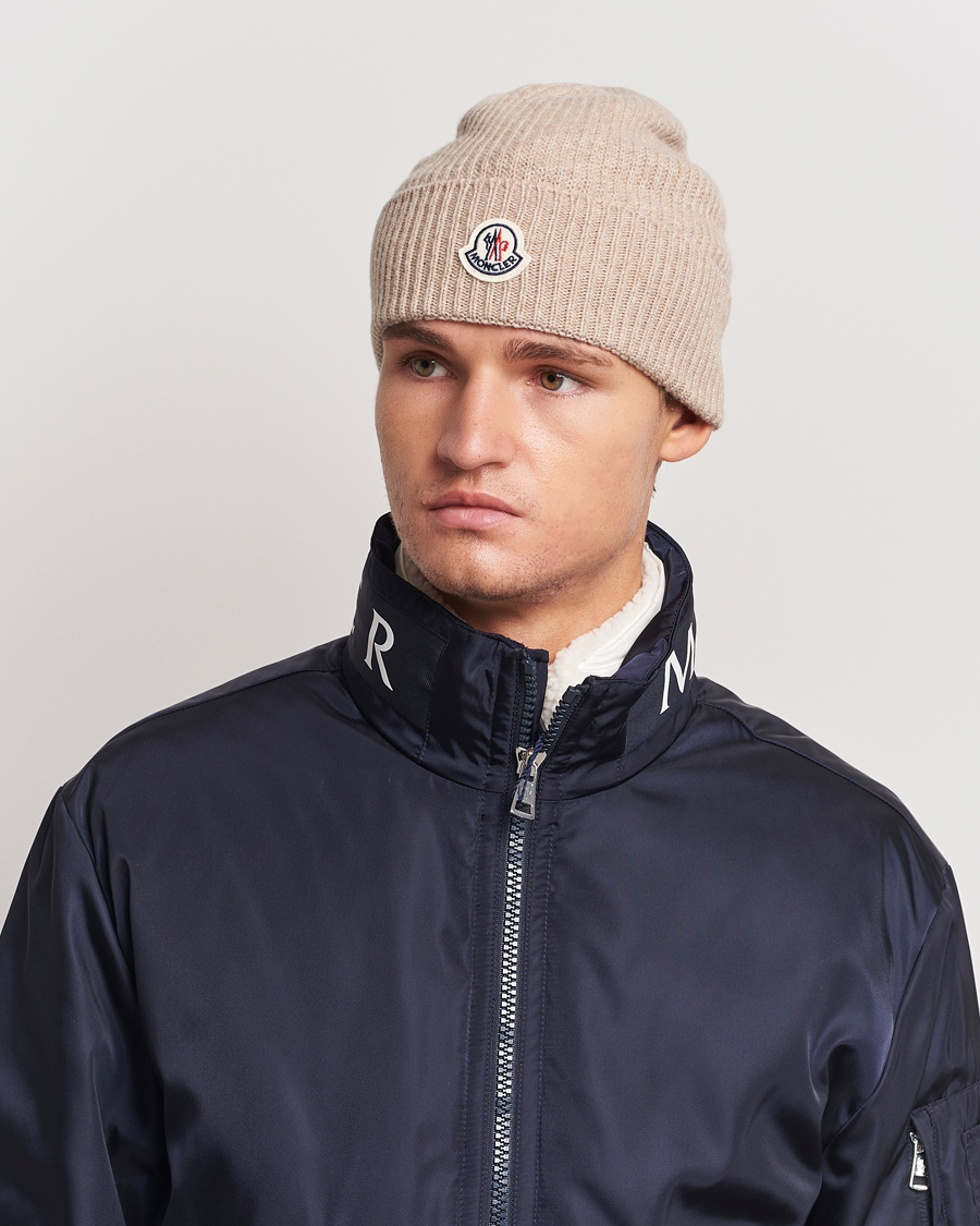 Uomini | Moncler Cashmere Beanie Beige | Moncler | Cashmere Beanie Beige