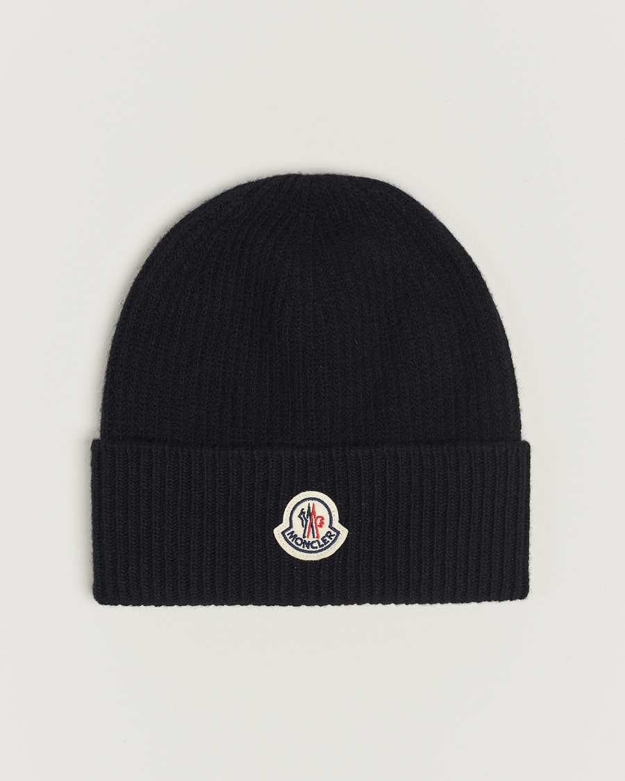 Uomini | Moncler Cashmere Beanie Black | Moncler | Cashmere Beanie Black