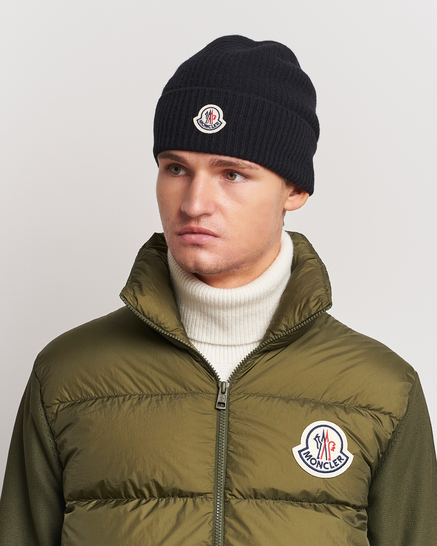 Uomini | Moncler Cashmere Beanie Black | Moncler | Cashmere Beanie Black