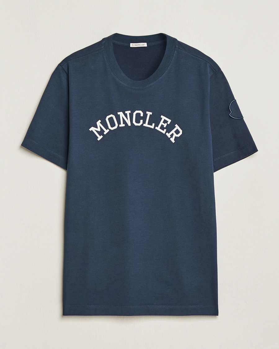 Uomini | T-shirt | Moncler | Lettering T-Shirt Navy