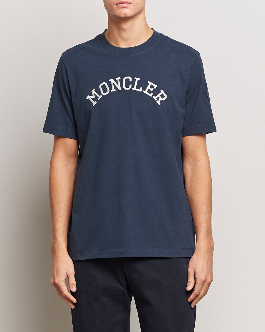 Uomini | T-shirt | Moncler | Lettering T-Shirt Navy