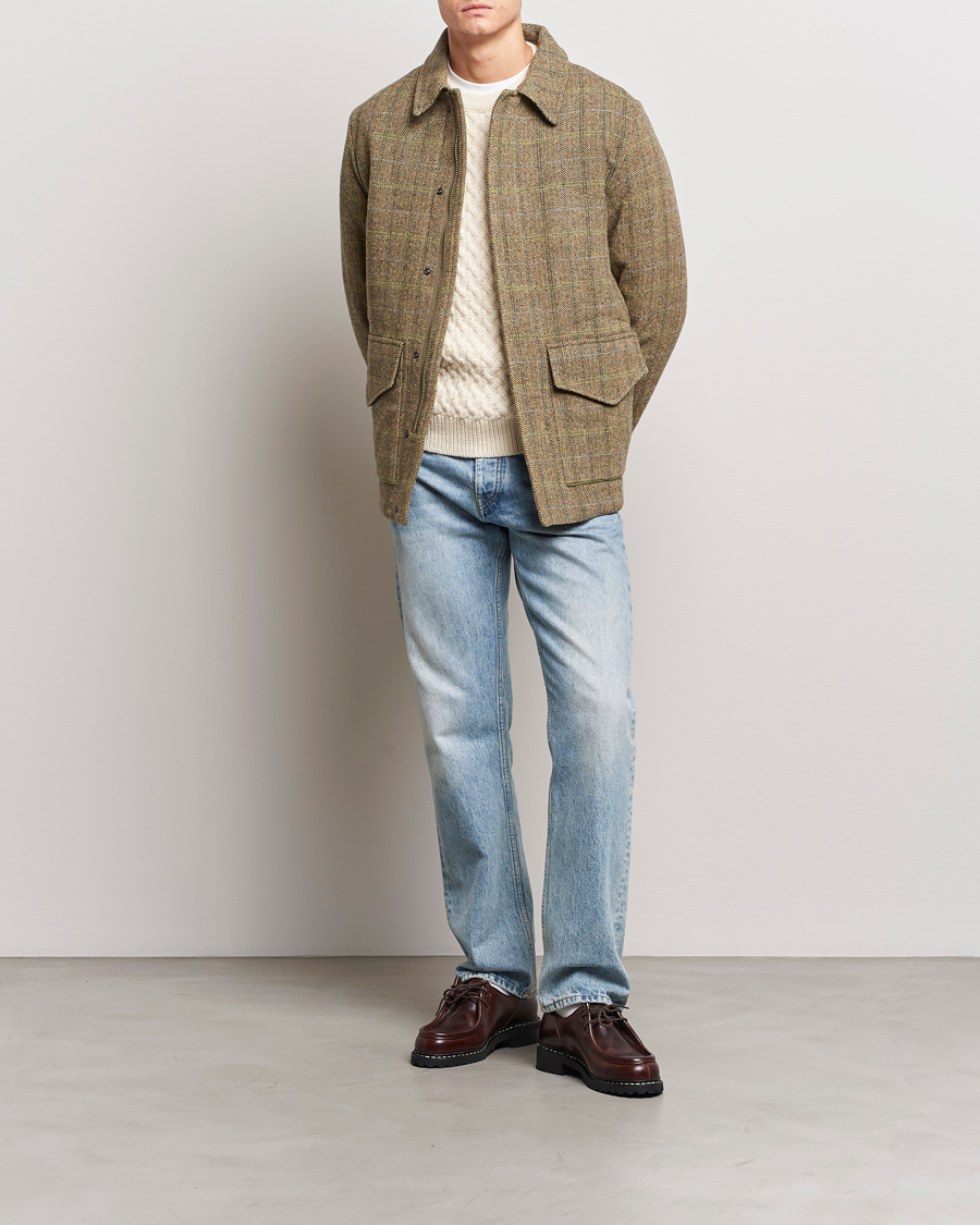 Uomini | Giacche | Aspesi | Tweed Hunting Jacket Green Check