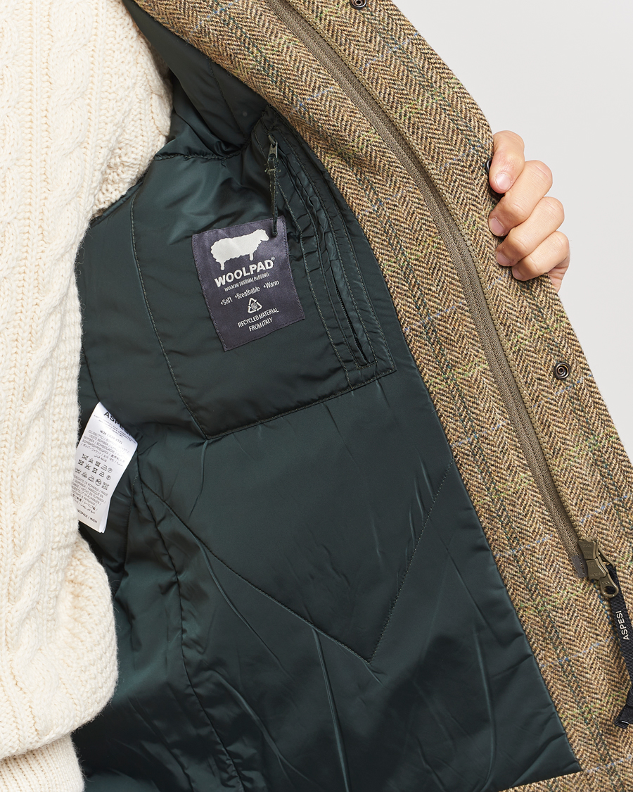 Uomini | Giacche | Aspesi | Tweed Hunting Jacket Green Check