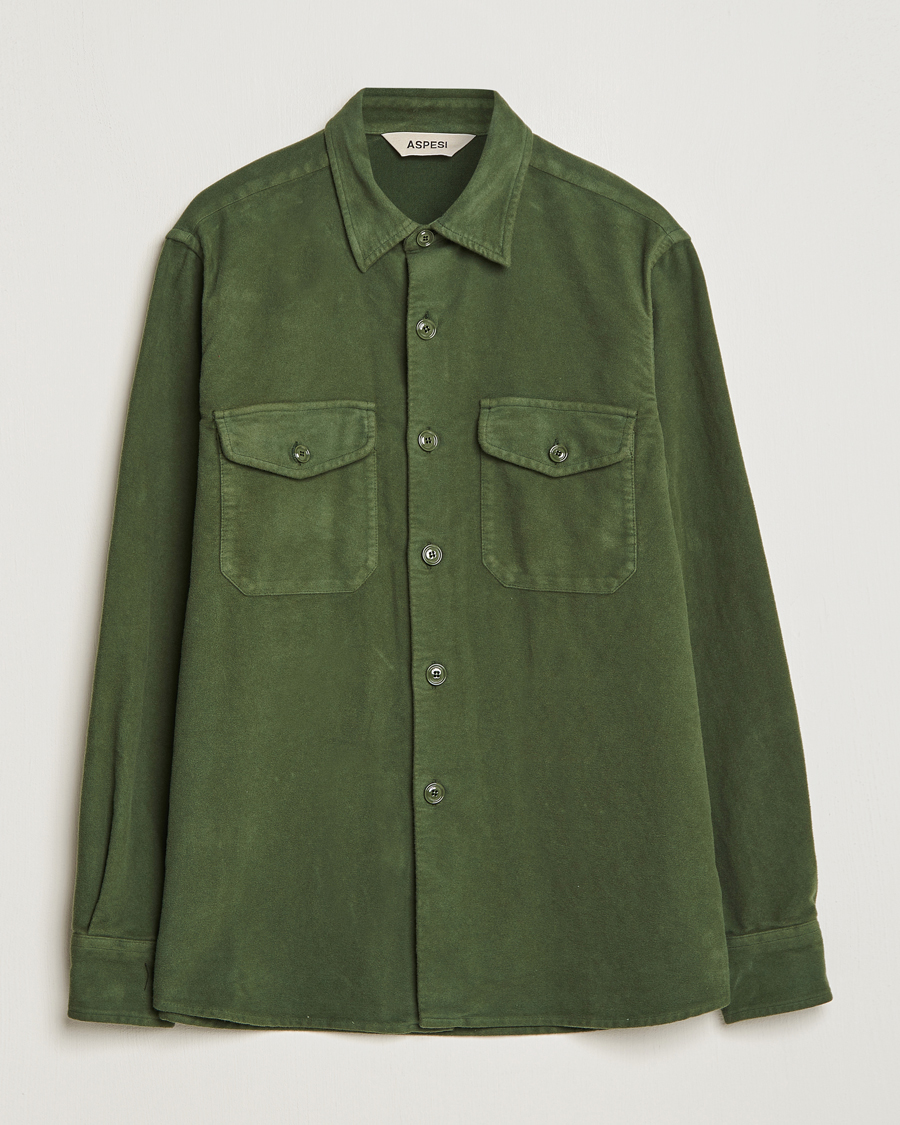 Uomini | Giacche | Aspesi | Moleskine Shirt Jacket Dark Military