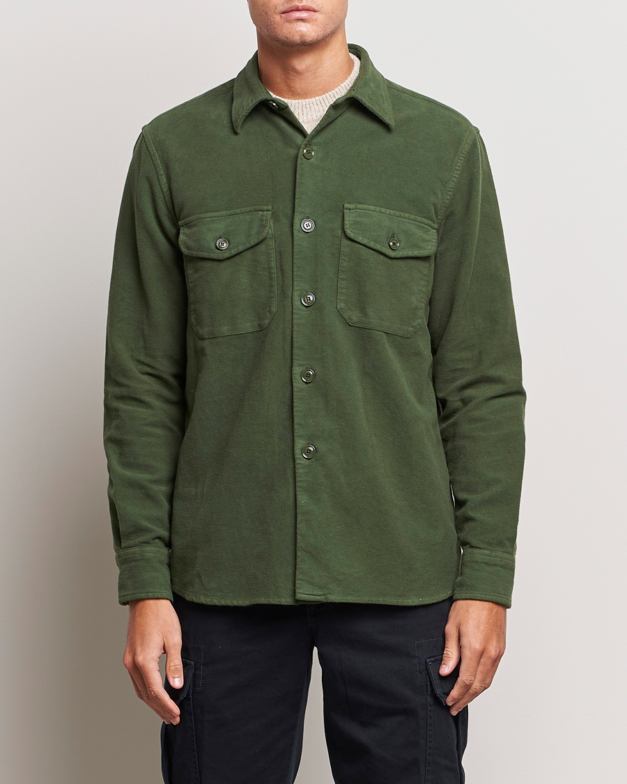 Uomini | Giacche | Aspesi | Moleskine Shirt Jacket Dark Military