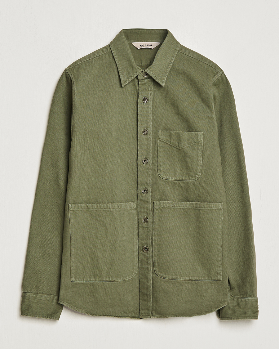 Uomini | Camicie | Aspesi | Cotton Utility Shirt Military