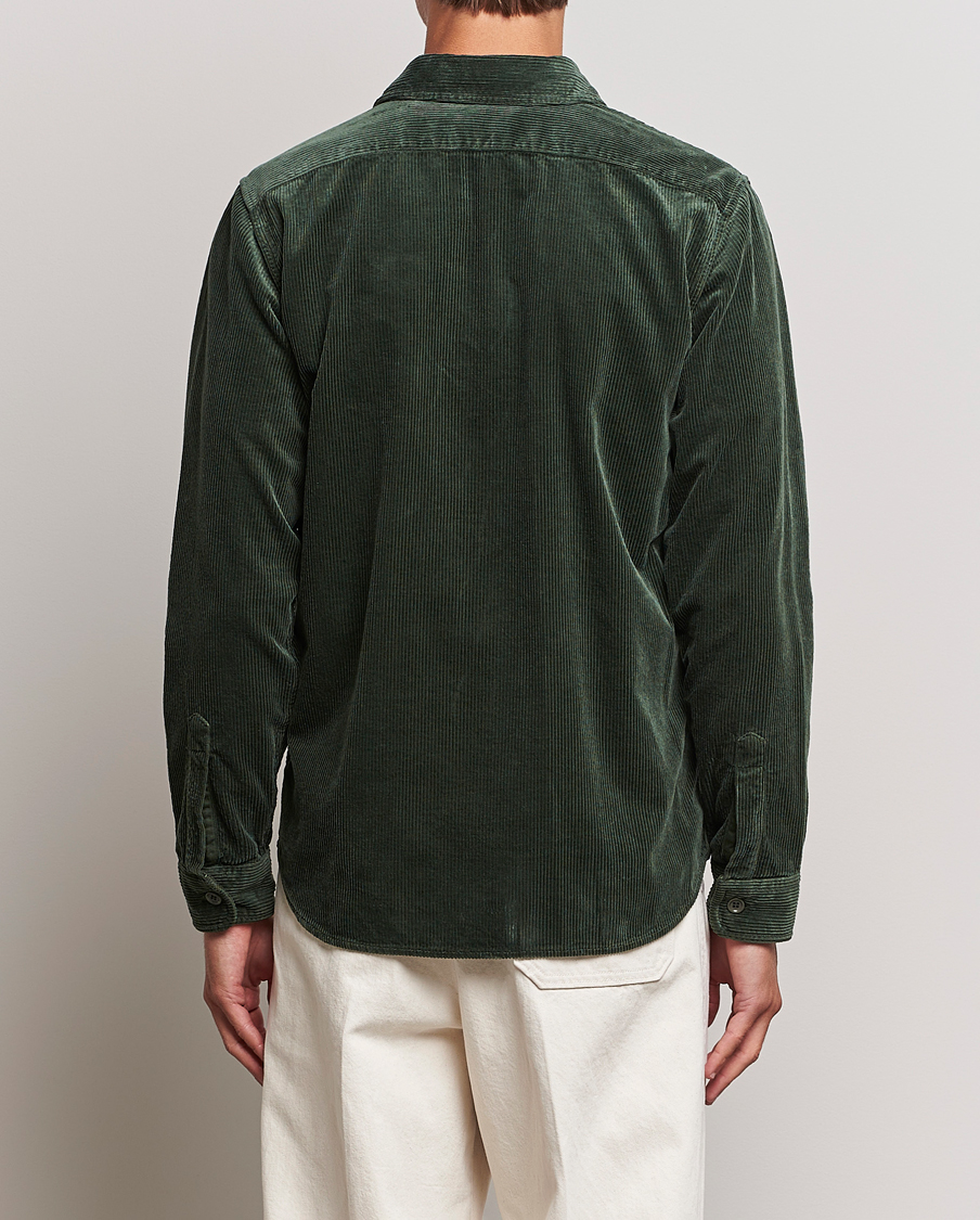 Uomini | Camicie | Aspesi | Corduroy Utility Shirt Dark Military