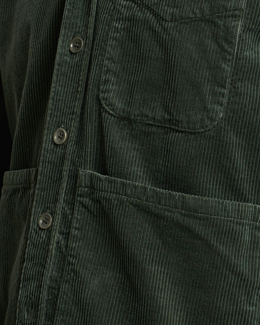 Uomini | Camicie | Aspesi | Corduroy Utility Shirt Dark Military