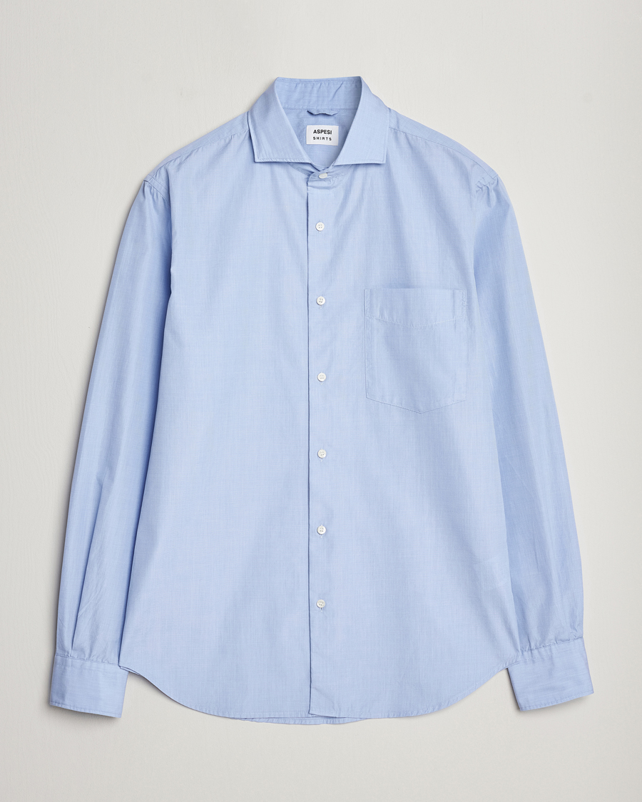 Uomini | Camicie | Aspesi | Striped Poplin Shirt Light Blue