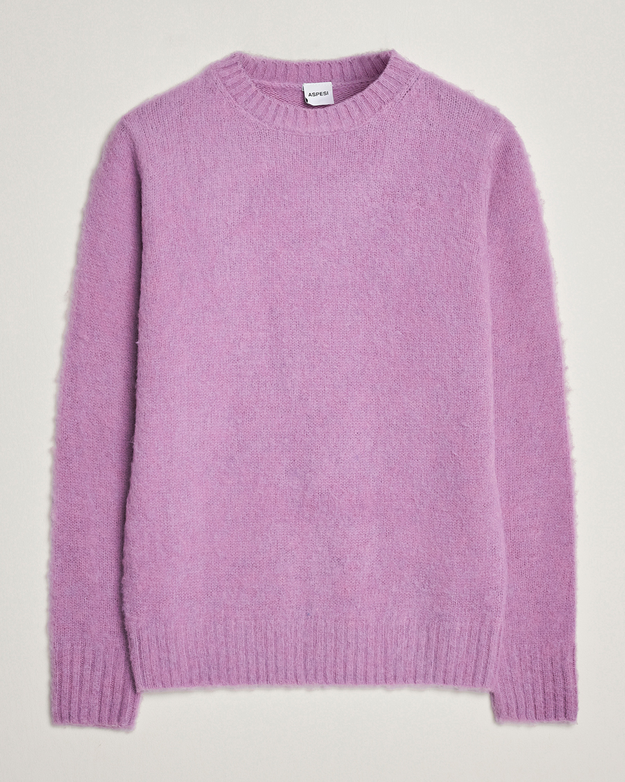 Uomini | Maglieria | Aspesi | Brushed Shetland Sweater Purple