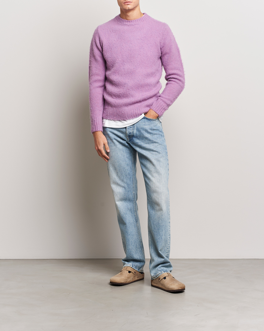 Uomini | Maglieria | Aspesi | Brushed Shetland Sweater Purple