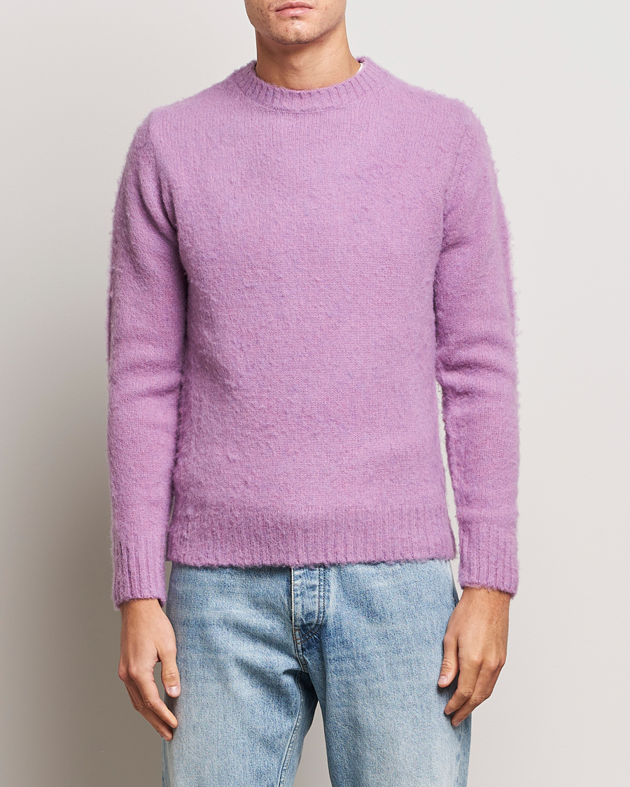 Uomini | Maglieria | Aspesi | Brushed Shetland Sweater Purple