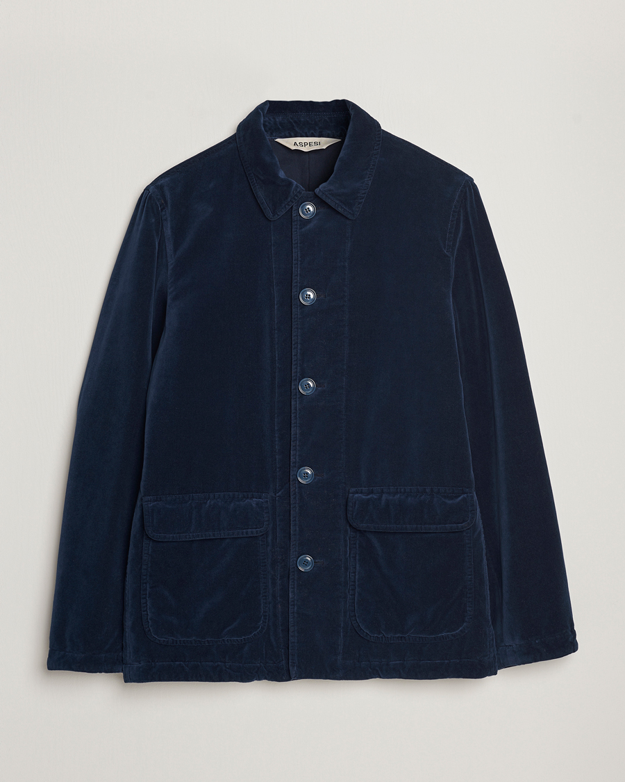 Uomini | Giacche | Aspesi | Tadao Corduroy Jacket Navy