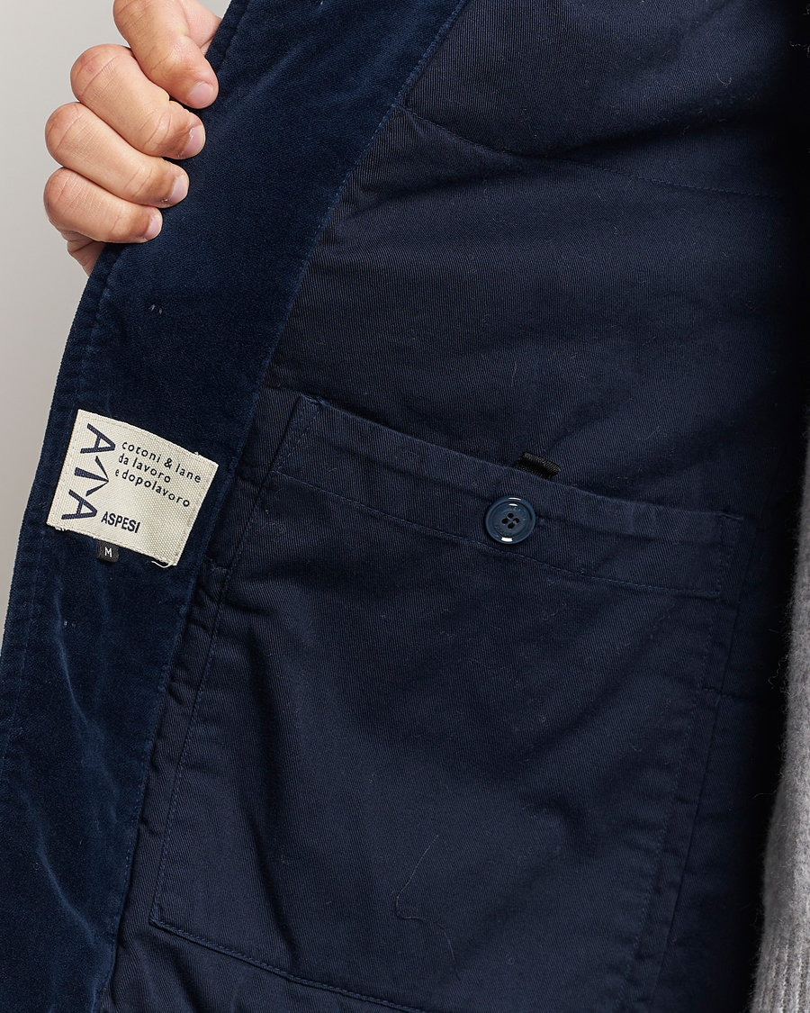 Uomini | Giacche | Aspesi | Tadao Corduroy Jacket Navy