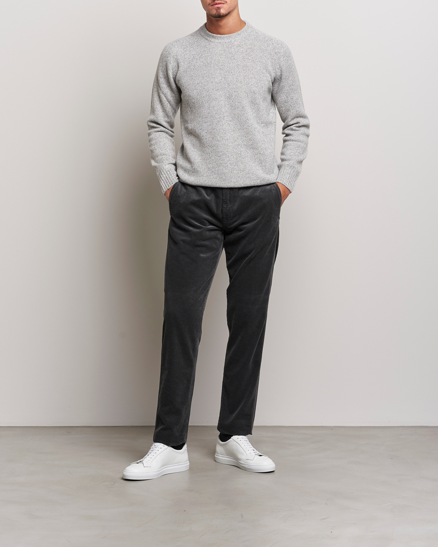 Uomini | Pantaloni | Aspesi | Drawstring Corduroy Trousers Charcoal