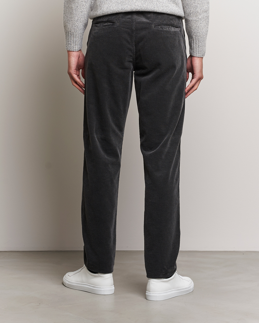 Uomini | Pantaloni | Aspesi | Drawstring Corduroy Trousers Charcoal