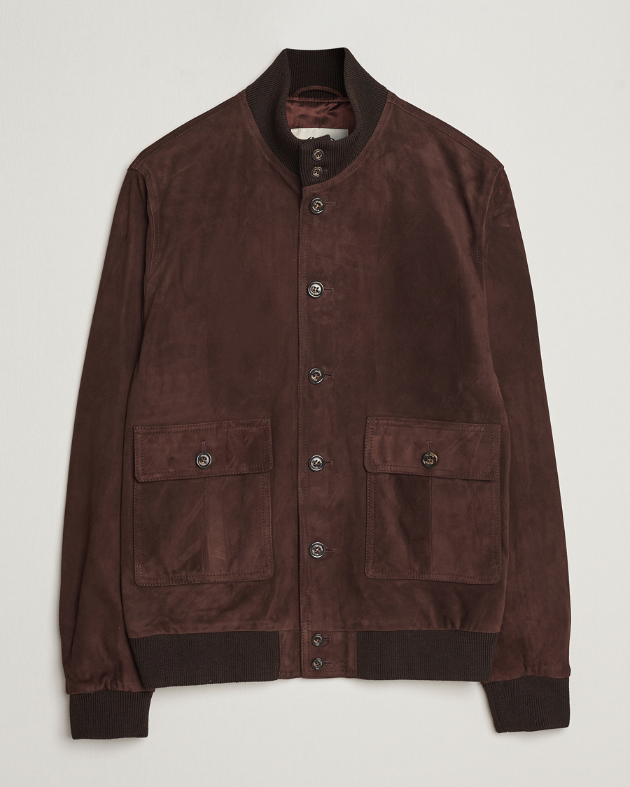 Uomini | Giacche | Valstar | Valstarino Suede Jacket Dark Brown