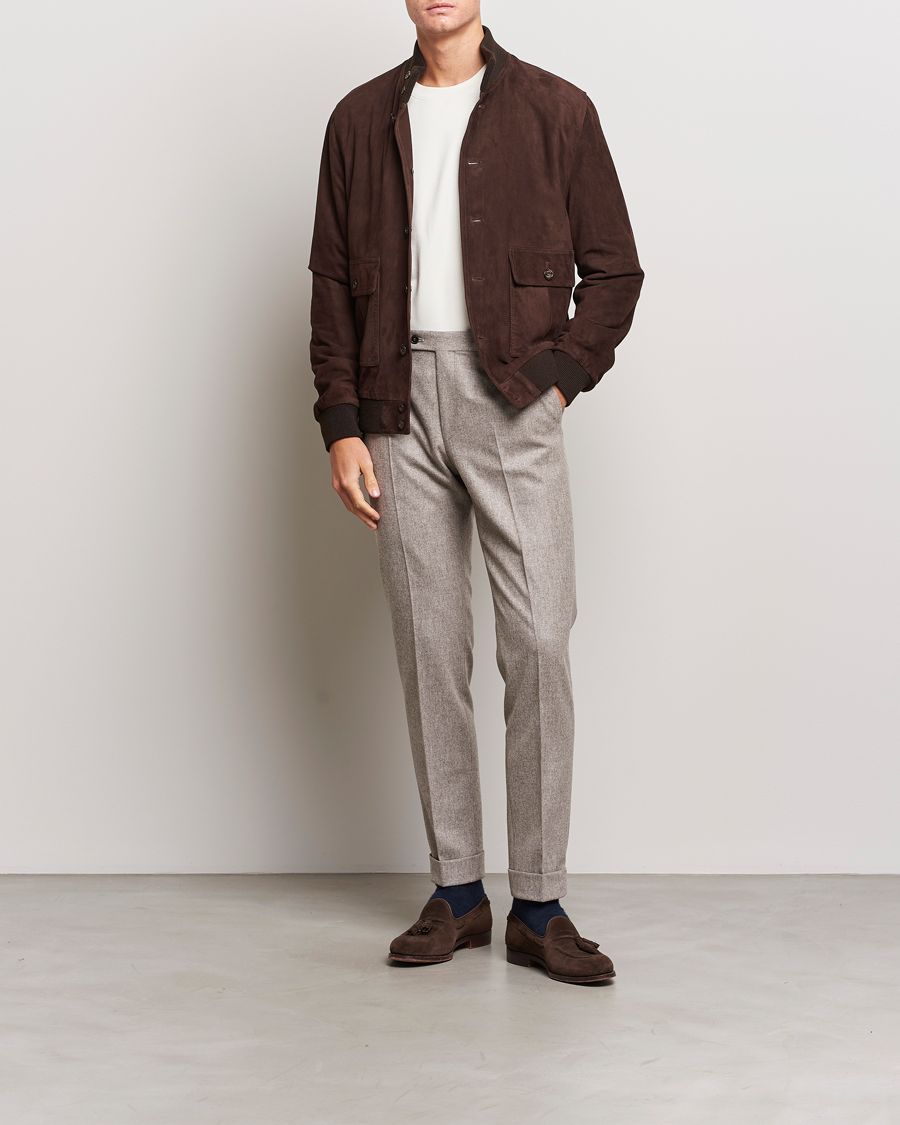 Uomini | Giacche | Valstar | Valstarino Suede Jacket Dark Brown