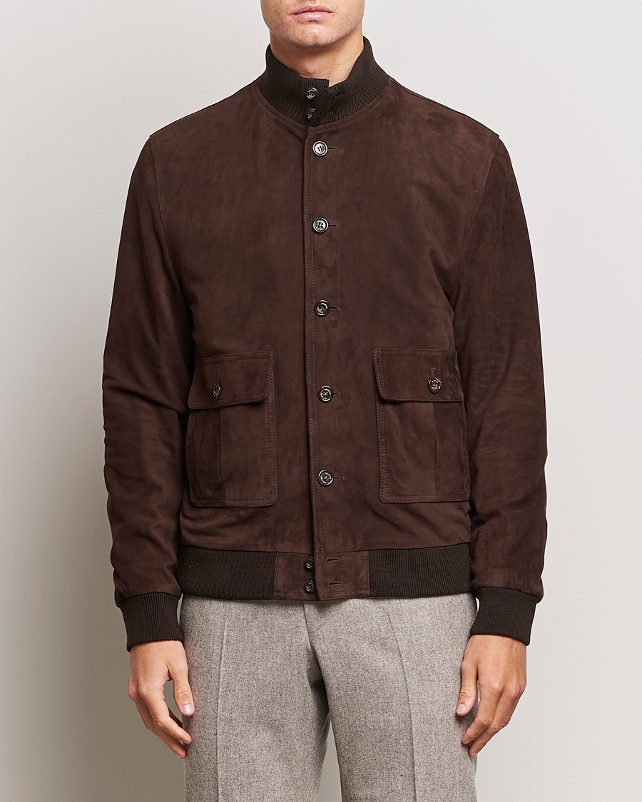 Uomini | Giacche | Valstar | Valstarino Suede Jacket Dark Brown