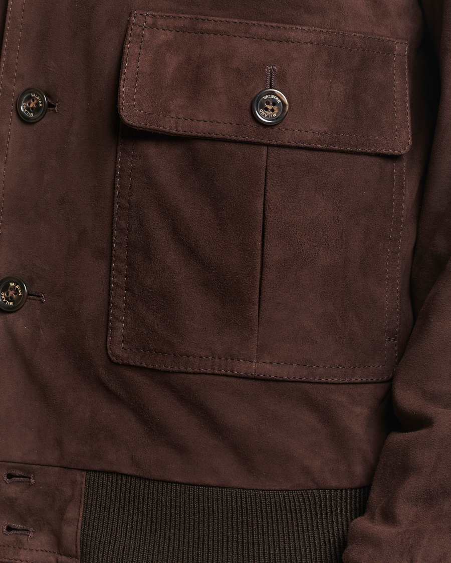 Uomini | Giacche | Valstar | Valstarino Suede Jacket Dark Brown