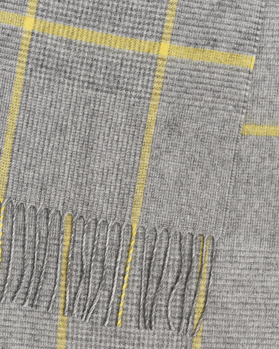 Uomini | Piacenza Cashmere Cashmere/Silk Glencheck Scarf Grey/Yellow | Piacenza Cashmere | Cashmere/Silk Glencheck Scarf Grey/Yellow