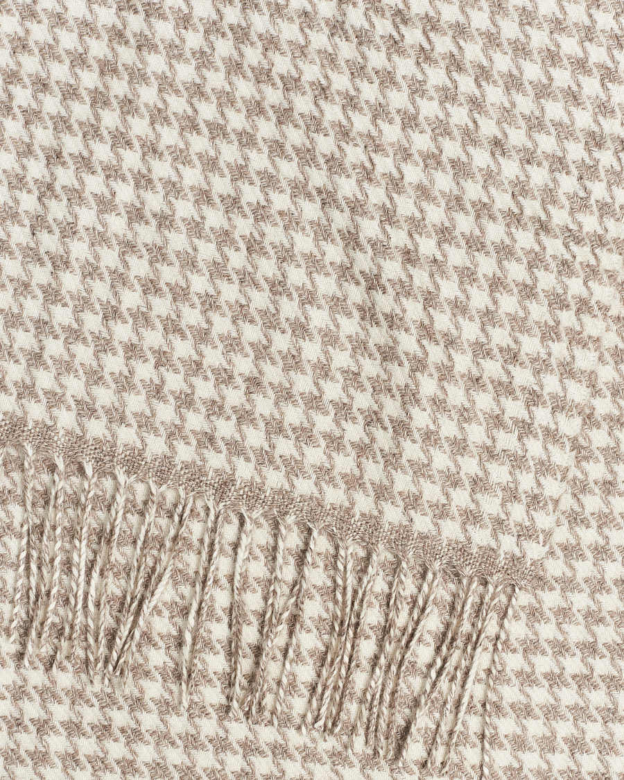 Uomini | Piacenza Cashmere Cashmere/Silk Houndstooth Scarf Beige | Piacenza Cashmere | Cashmere/Silk Houndstooth Scarf Beige