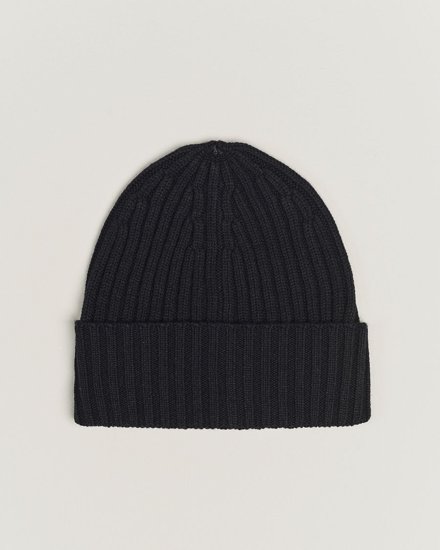 Uomini | Piacenza Cashmere Ribbed Cashmere Beanie Black | Piacenza Cashmere | Ribbed Cashmere Beanie Black