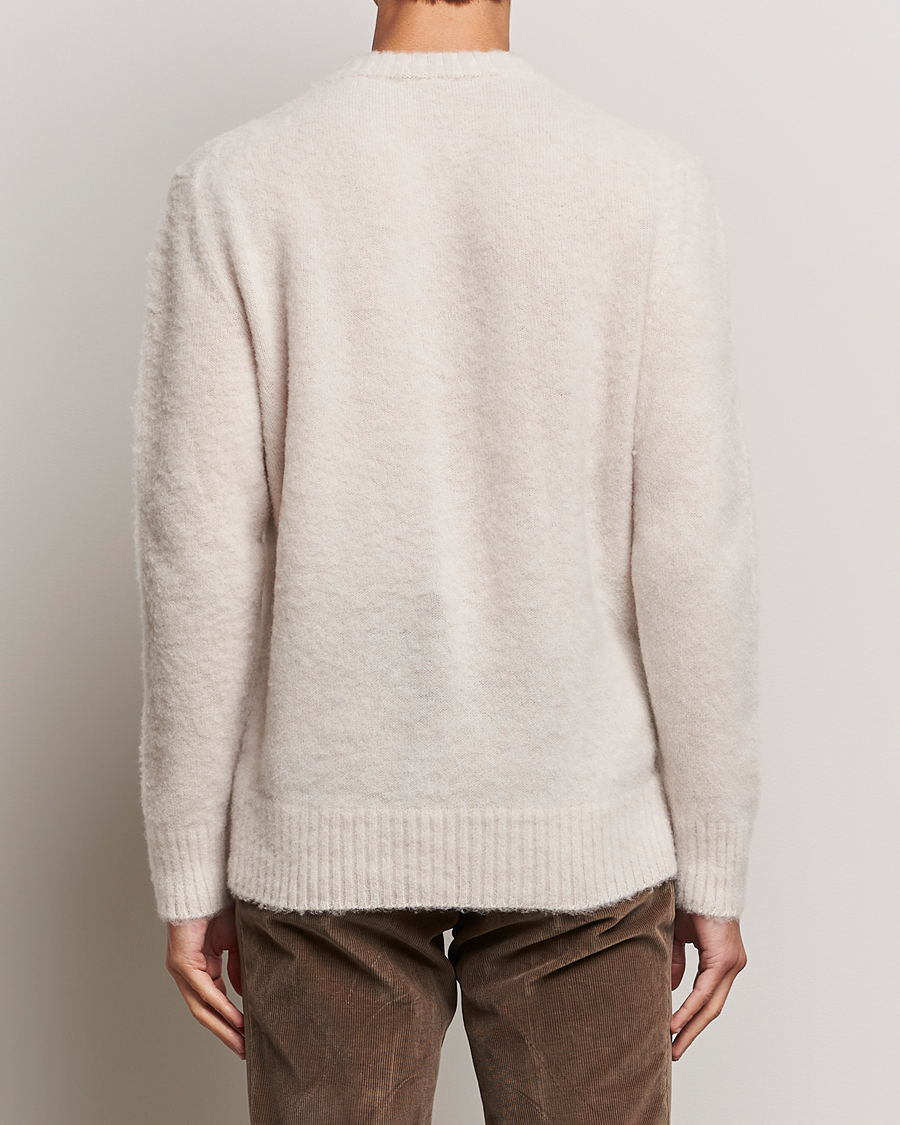 Uomini | Maglieria | Piacenza Cashmere | Brushed Wool Crew Neck  Beige