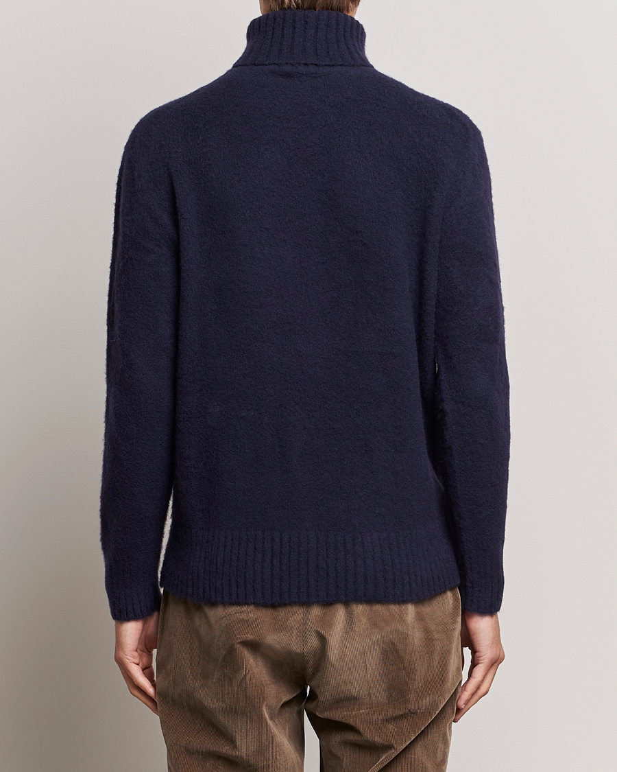 Uomini | Maglieria | Piacenza Cashmere | Brushed Wool Rollneck Navy