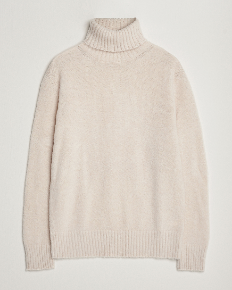 Uomini | Maglieria | Piacenza Cashmere | Brushed Wool Rollneck Beige