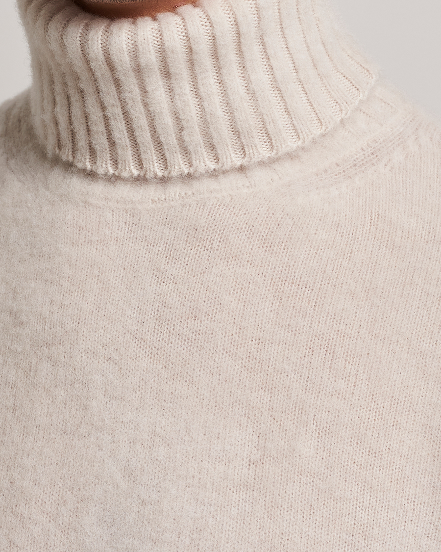 Uomini | Maglieria | Piacenza Cashmere | Brushed Wool Rollneck Beige