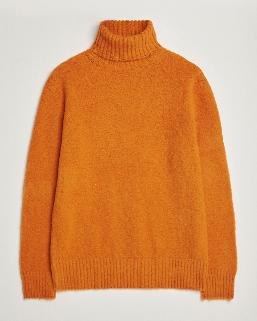 Uomini | Maglieria | Piacenza Cashmere | Brushed Wool Rollneck Orange