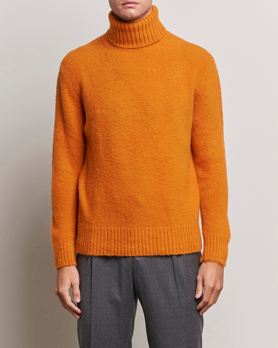 Uomini | Maglieria | Piacenza Cashmere | Brushed Wool Rollneck Orange