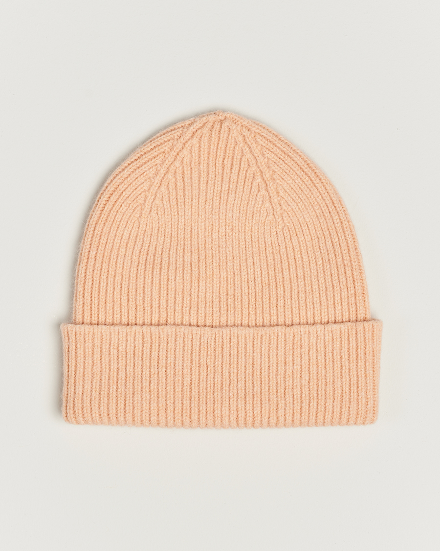 Uomini | Berretti | Le Bonnet | Lambswool/Caregora Beanie Peach