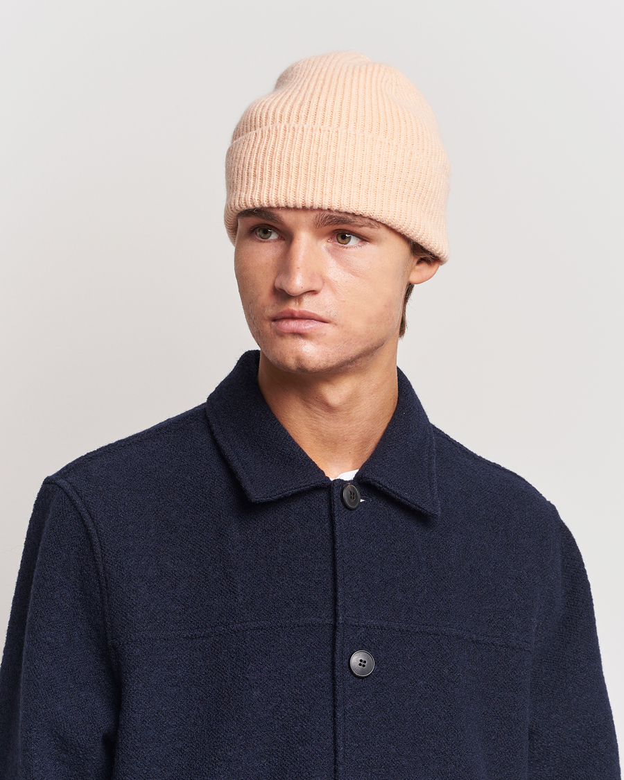 Uomini | Berretti | Le Bonnet | Lambswool/Caregora Beanie Peach