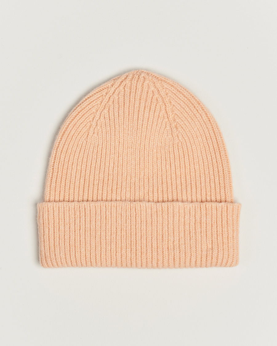 Uomini | Berretti | Le Bonnet | Lambswool/Caregora Beanie Peach