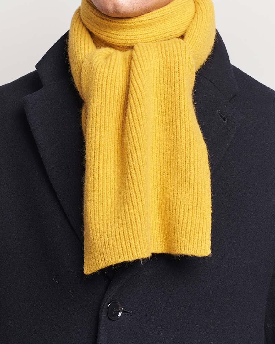 Uomini | Le Bonnet Lambswool/Caregora Scarf Mustard | Le Bonnet | Lambswool/Caregora Scarf Mustard