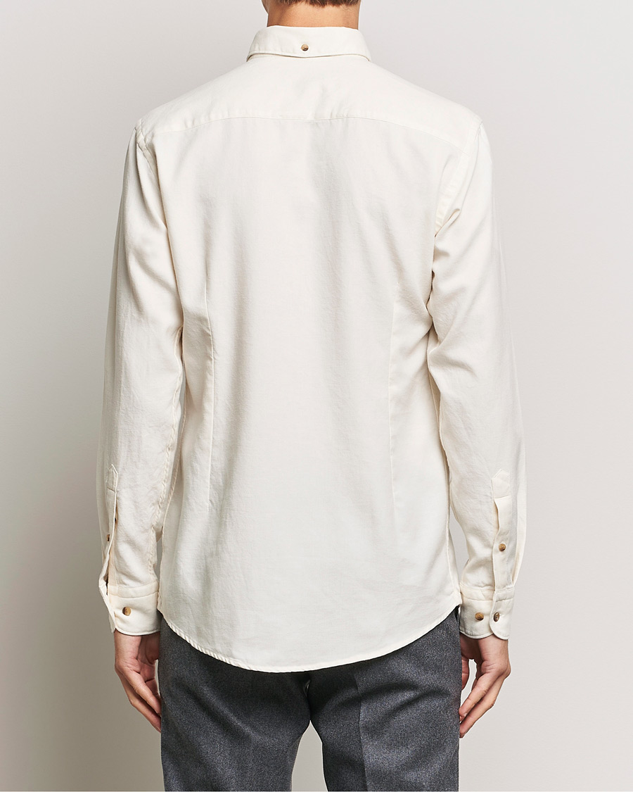 Uomini | Camicie | Eton | Slim Fit Twill Flannel Shirt Off White
