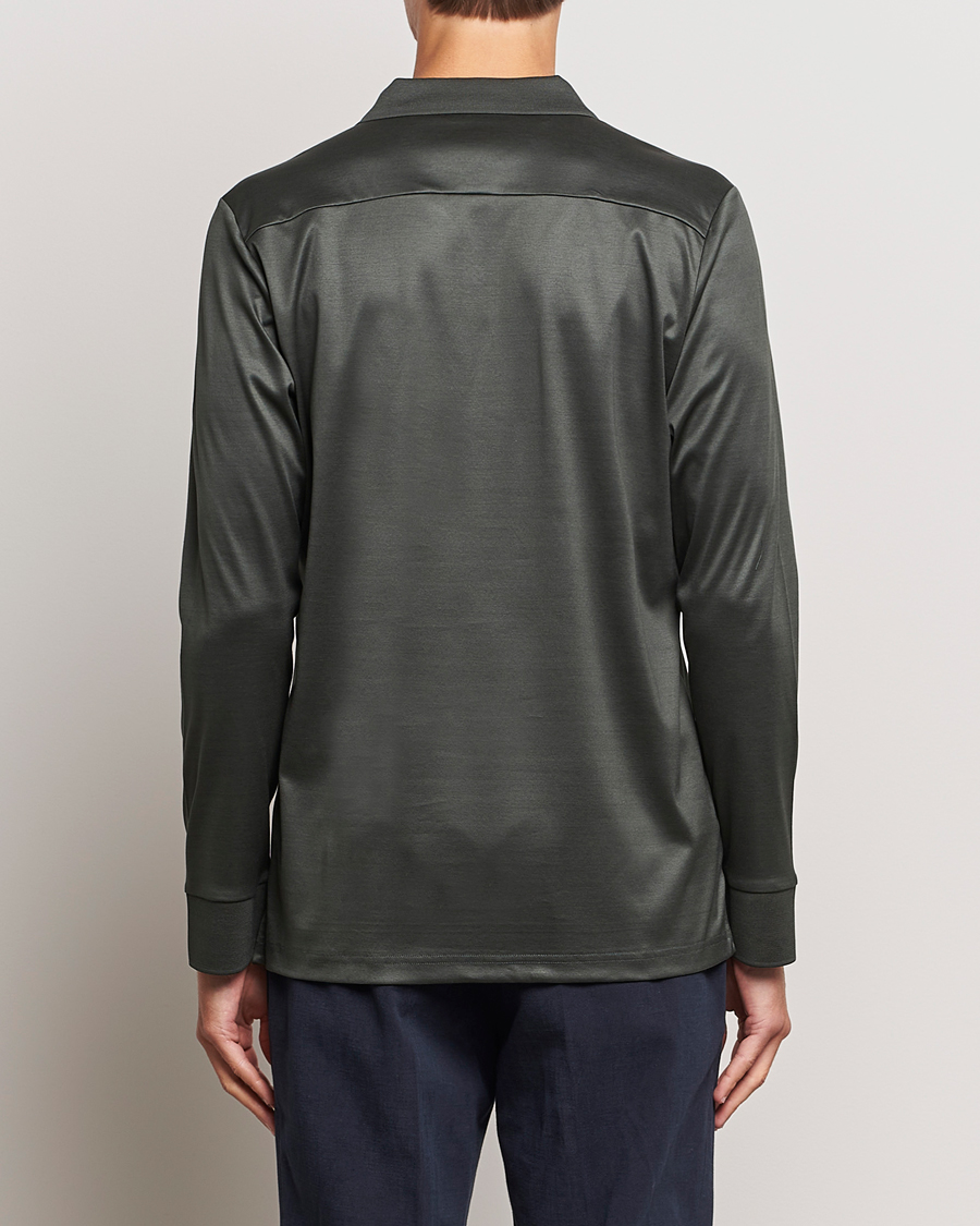 Uomini | Maglieria | Eton | Filo Di Scozia Long Sleeve Polo Dark Green
