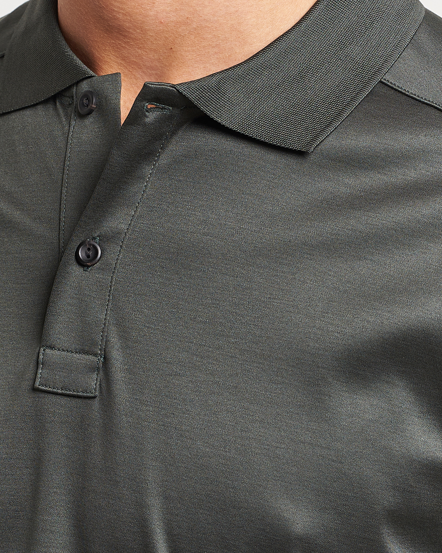 Uomini | Maglieria | Eton | Filo Di Scozia Long Sleeve Polo Dark Green
