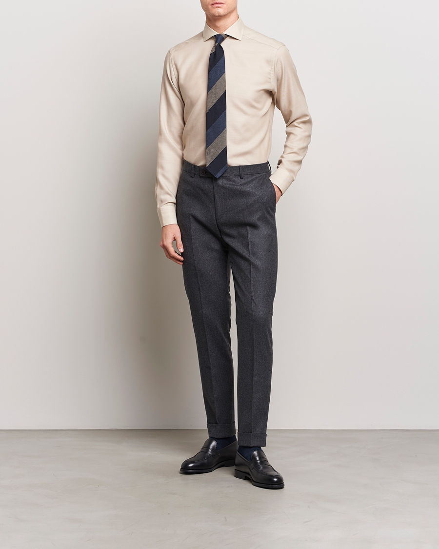 Uomini | Camicie | Eton | Slim Fit Merino Shirt Beige