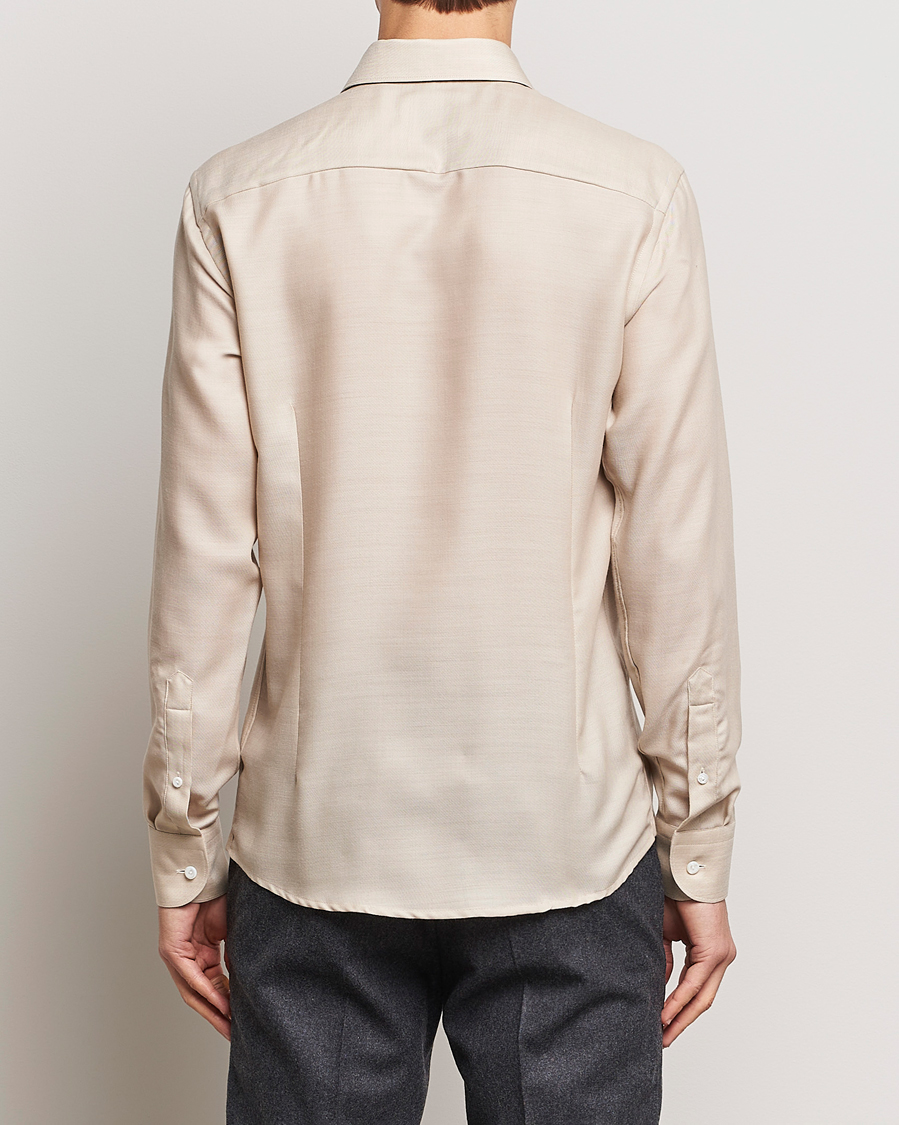 Uomini | Camicie | Eton | Slim Fit Merino Shirt Beige
