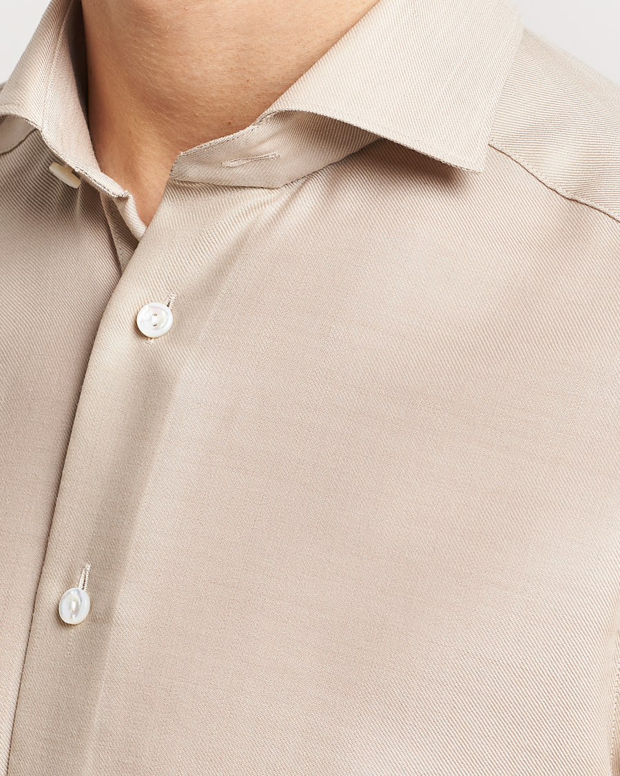 Uomini | Camicie | Eton | Slim Fit Merino Shirt Beige