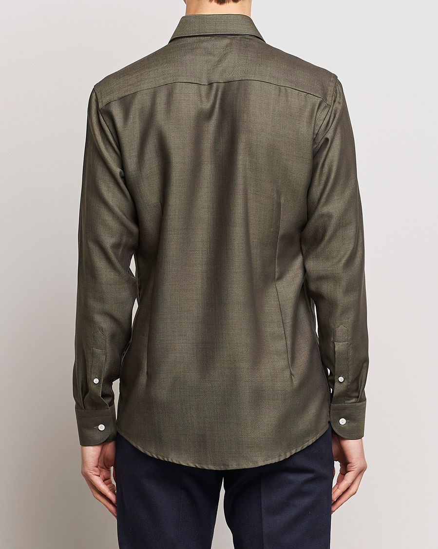 Uomini | Camicie | Eton | Slim Fit Merino Shirt Dark Brown