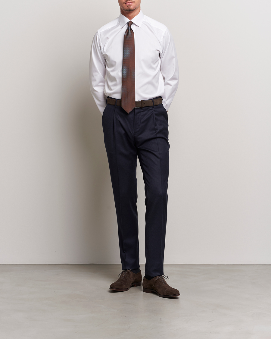 Uomini | Camicie | Eton | Slim Fit Signature Twill Contrast Shirt White